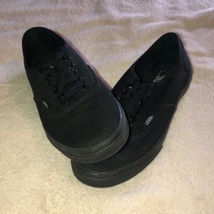 All black authentic vans sneakers